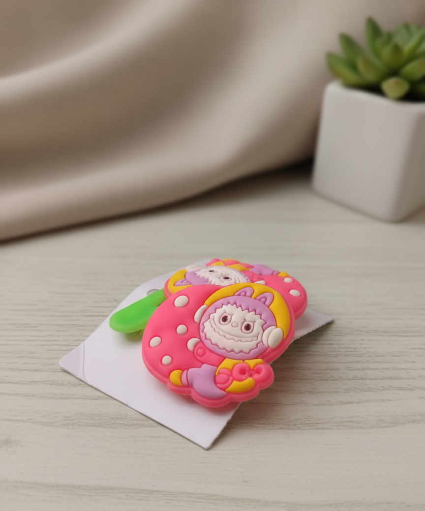 Skydora- Labubu Mushroom Hair Clips (Pink)