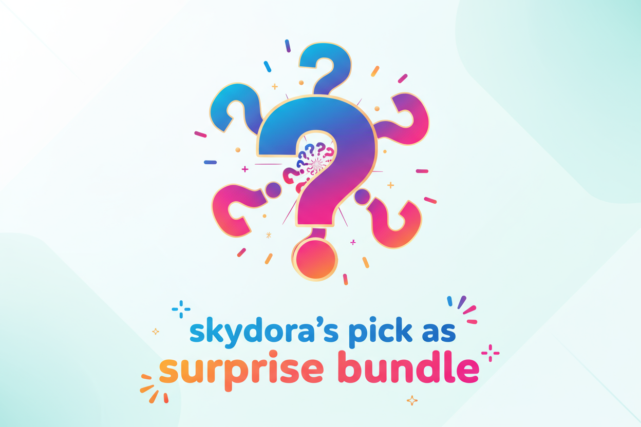 Give some 5-6 question mark and then text will be skydora's pick as surprise bundle