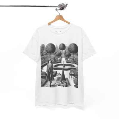 Skydoracharm, Girl in a garden (black & white)- A Skydora Merchandise Printed T-shirt
