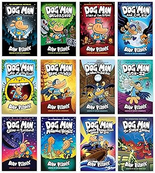 Dogman Series 1-12 Complete Books Set by Dav Pilkey Hardcover