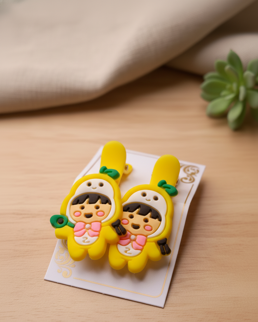 Skydora- Cute Banana Dress with Beautiful Me Hair Clips