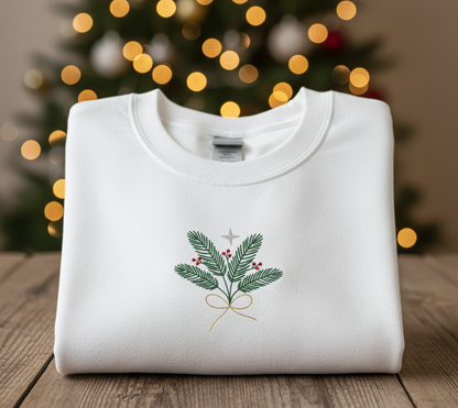 Christmas Themed Sweatshirt- Hand Embroidered by Rakhi