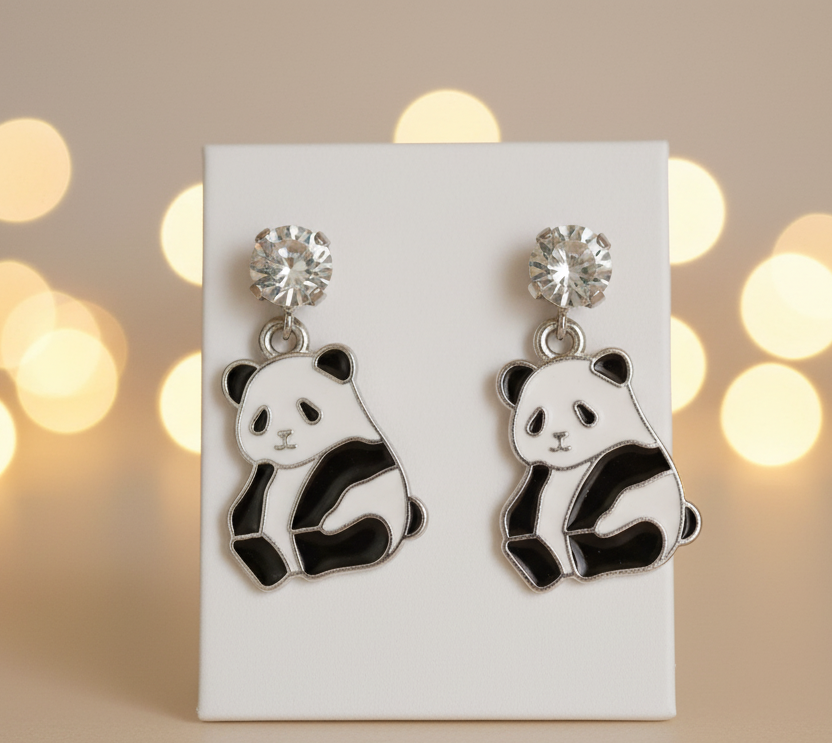 Skydora Cute Panda Earrings