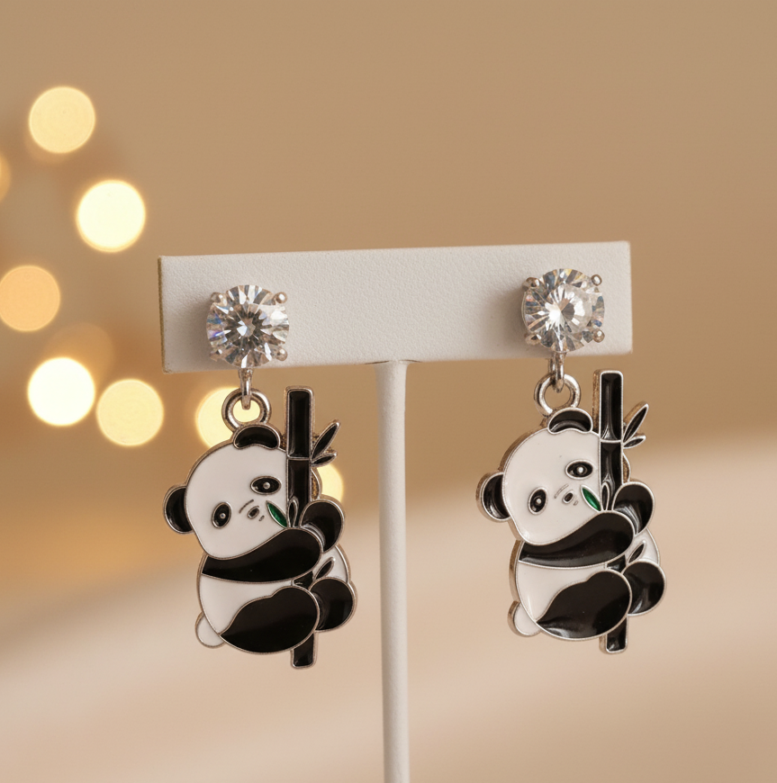 Skydora Cute Panda Earrings