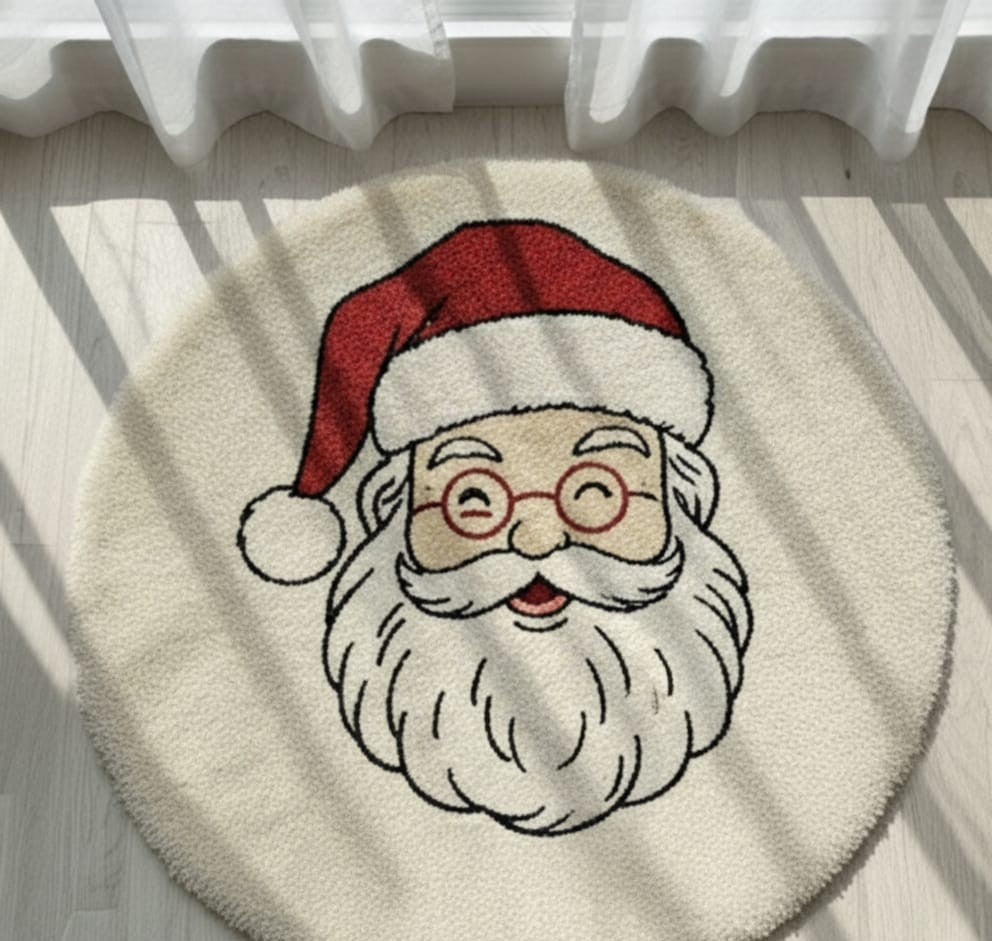 Christmas Themed Coffee Rugs, Santa -Handmade by Rakhi