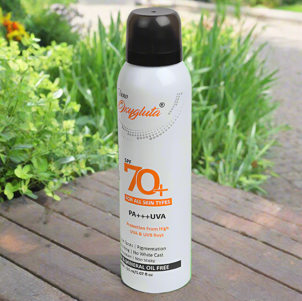 Glow Oxygluta Sunscreen Spray SPF 70 for Ultimate Sun Protection and Radiant Skin
