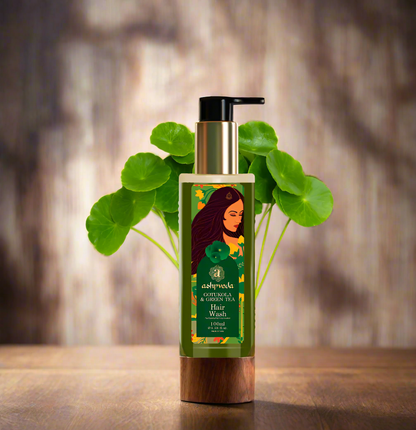 Ashpveda Green Tea Hair Wash with Gotukola for Nourished and Revitalized Hair