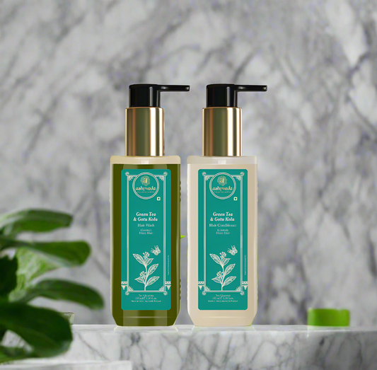 Gotu Kola & Green Tea Hair Care Combo: Nourishing Wash & Conditioner for Healthier Hair
