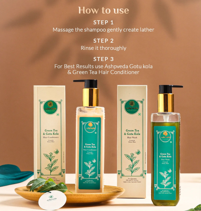 Gotu Kola & Green Tea Hair Care Combo: Nourishing Wash & Conditioner for Healthier Hair