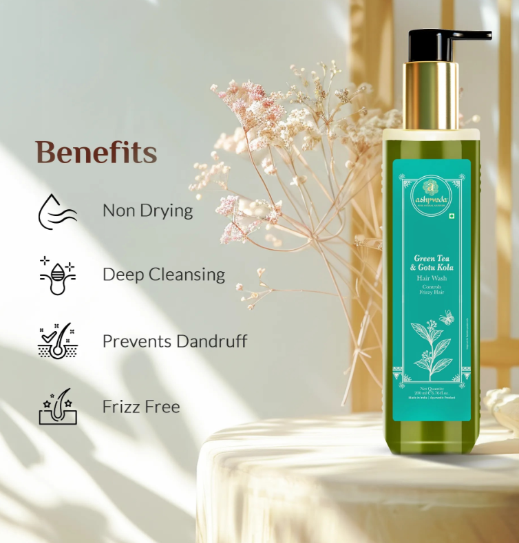 Gotu Kola & Green Tea Hair Care Combo: Nourishing Wash & Conditioner for Healthier Hair