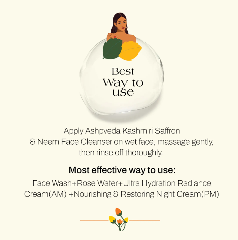 ashpveda Kashmiri Saffron & Neem Face Cleanser - Skydora Life