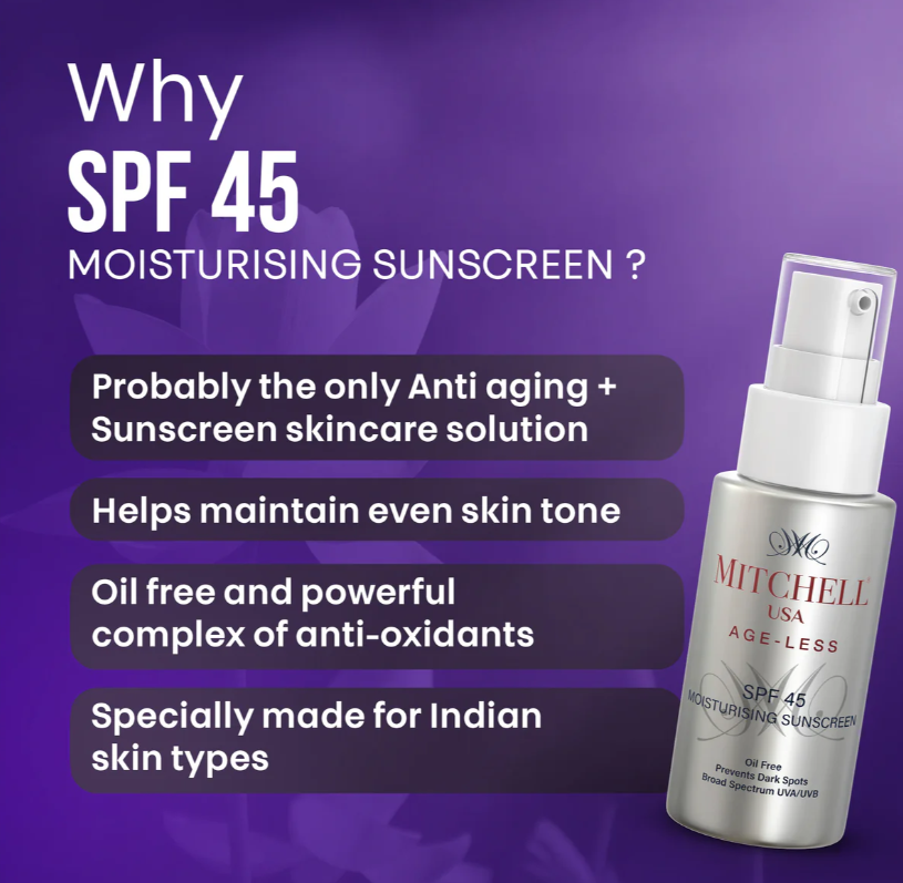 Mitchell USA AGE-LESS SPF 45 Moisturising Sunscreen
