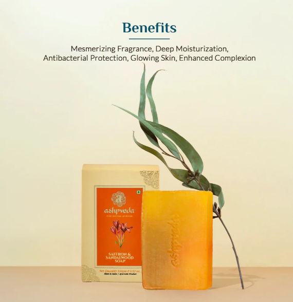 ashpveda Sandalwood & Saffron Bathing Soap - Skydora Life