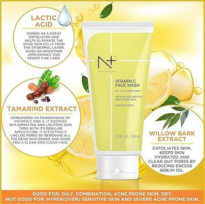 N+ Professional Vitamin C Face Wash For Oily to Normal Skin - Skydora Life