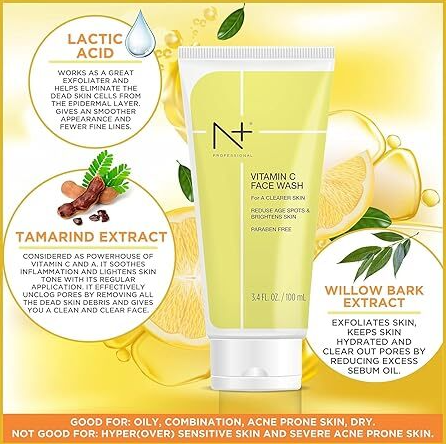 N+ Professional Vitamin C Face Wash For Oily to Normal Skin - Skydora Life