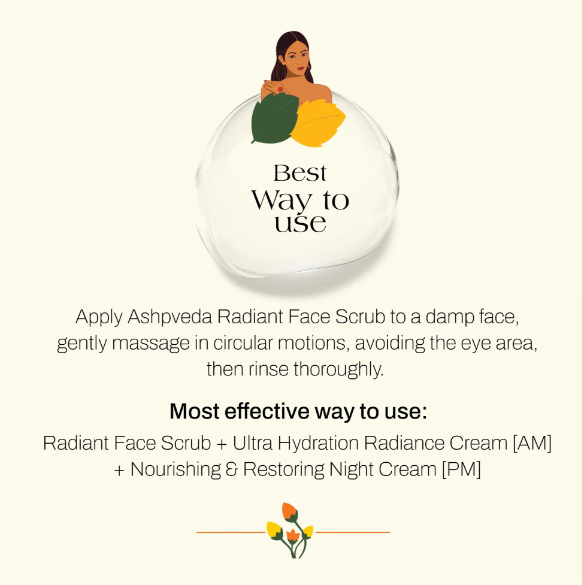 ashpveda Radiant Face Scrub with Fruits & Walnuts - Skydora Life