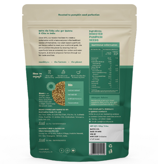 nourish you Organic Roasted Pumpkin Seeds - Skydora Life