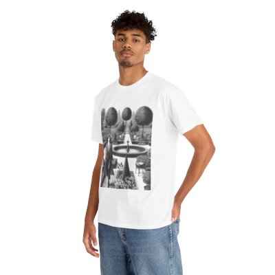 Skydoracharm, Girl in a garden (black & white)- A Skydora Merchandise Printed T-shirt